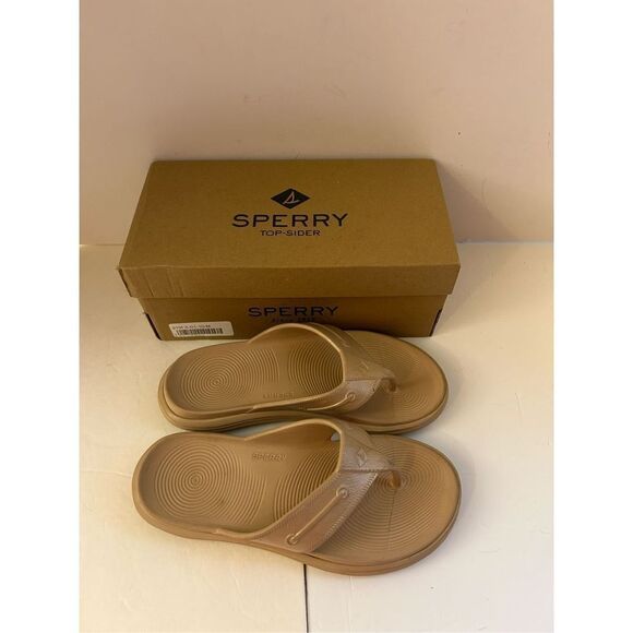 Sperry Windward foam flip flops sandals beige women’s 10 - Picture 1 of 3